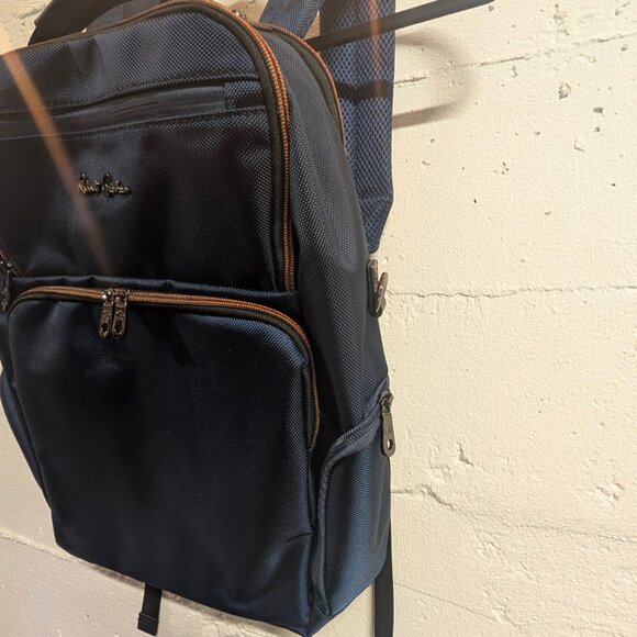 Robert Graham Cache Logo Bag Recycled Polyester Backpack Navy - New - Picture 13 of 16